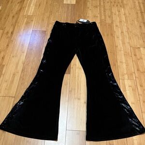 KENDALL & KYLIE black velvet bellbottoms NWT